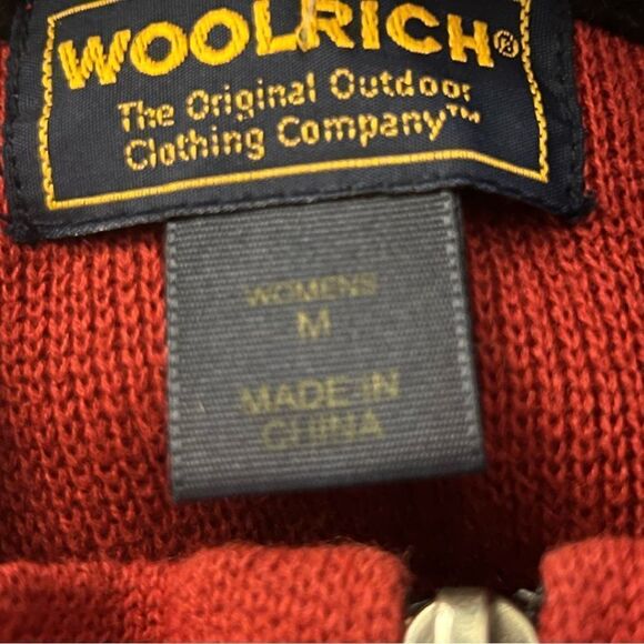 Vtg Woolrich Sweater Vest Red Stocking Applique Christmas Santa Full Zip M - Picture 4 of 6